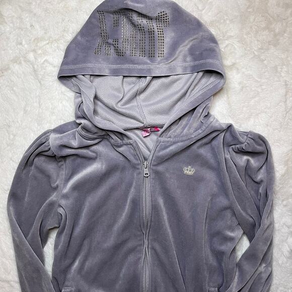 Juicy Couture Gray Velour Zip Up Jacket - Picture 2 of 6